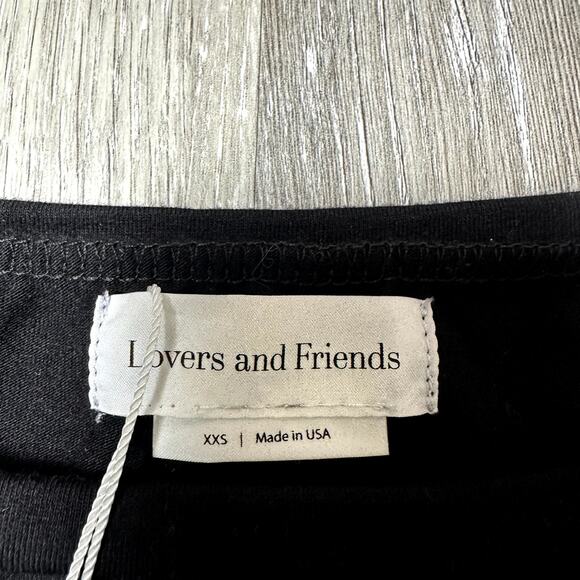 Lovers and Friends Black Long Sleeve Wrap Crop Top - Picture 2 of 3